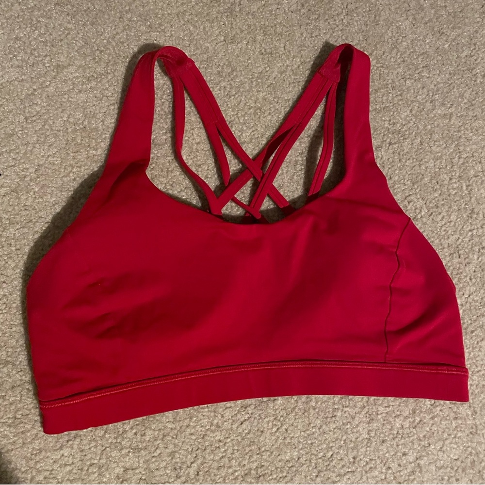Red Lululemon Free to be Serene Bra